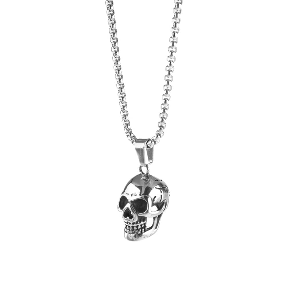 Collana Gotica Con Teschio E Mano Scheletro URONE - Ciondolo In Argento 925 Con Zircone Rosso, Regalo Per Donne E Ragazze