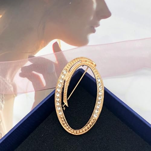 Image of Rhinestone Initial Brooch Pin for Women, Alphabet Gold Letter Brooch A-Z with Crystal, Metal Pin for Hat Bag Dress Suit Accessory for Men