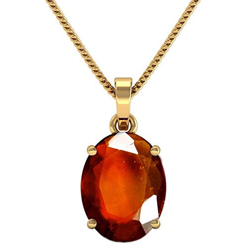 Pendentif Grenat naturel Hessonite 8 carats plaqué or pour homme et femme
