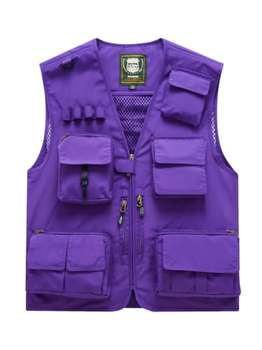 Image of Hbufnha Outdoor Fishing Hunting Vest Multi Pockets Work Cargo Jacket