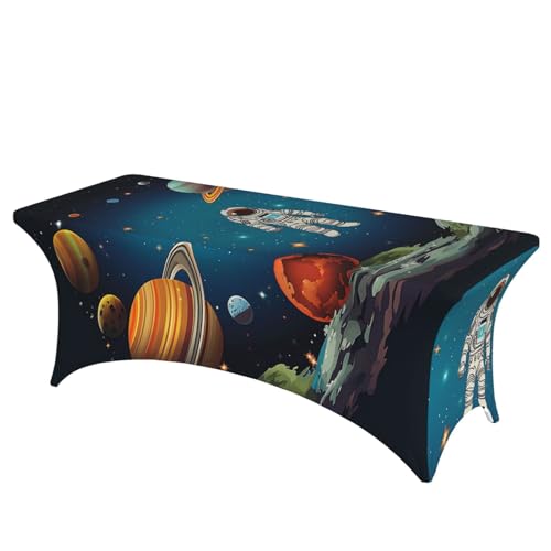 Nappe d'astronaute 1,8m en élasthanne extensible pour table rectangulaire