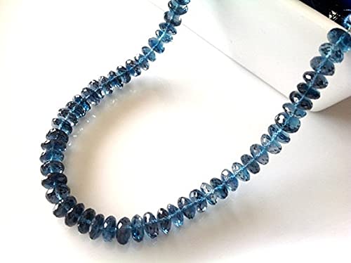 Perles London Blue Topaze naturelle LKBEADS véritable grade AAA 6mm