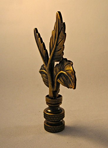 Image of Lamp Finial-4 Leaves-Aged Brass Finish, Highly Detailed Metal Casting