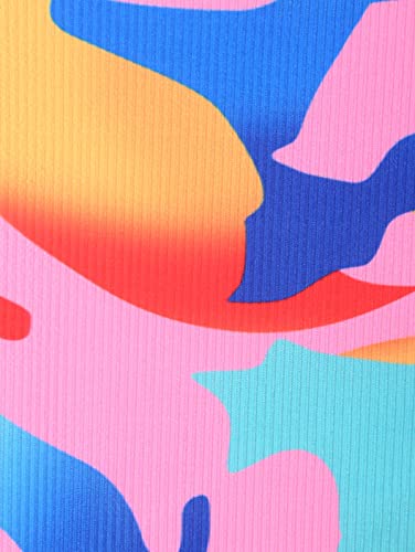 ZAFUL Women's Strapless Ribbed V Wired Lace Up Ruffle Tie High Cut Bandeau Swimsuits Bikini Set4