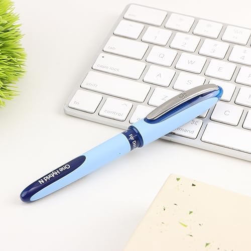 Image of Luxor Schneider, One Hybrid Roller Ball Pen, Pack of 2, 0.3 mm Needle Tip, Ink Colour - Blue, 2500 metres writing length, Cap off Time 2-3 days