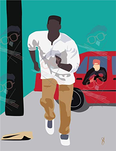 GoodNightOwlDesigns GNODpop - Run Ricky - Boyz N The Hood Art Print Poster- Black Classic Movie Gift for Husband, Brother, Sister, Wife Best Friend Black African American Art Print Home Decor