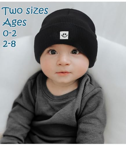 Image of Toddler Baby Beanie Hat 6 Packs, Double Layer Knit Infant Winter Hat Warm Beanies Bulk Skull Cap for Kid Boys Girls