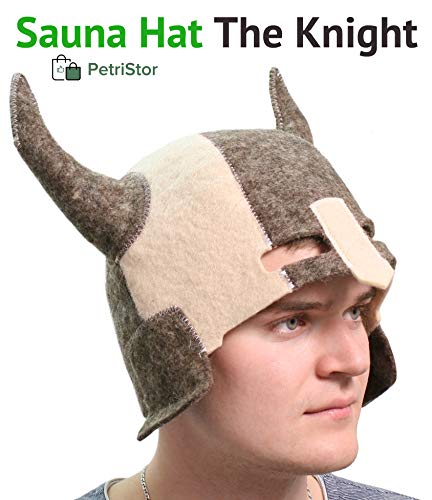 PetriStor Wool Sauna Hat Knight for Man Natural Felt 100% Natural Viking Knight Made in Ukraine
