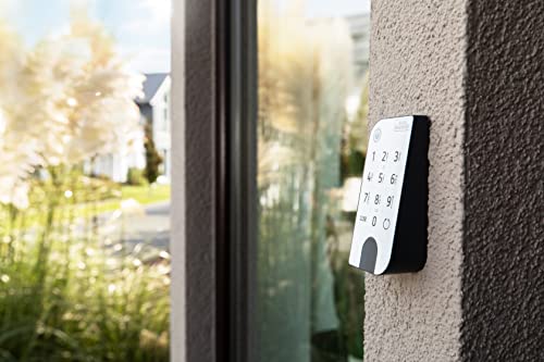 BURG-WÄCHTER Keypad für elektronische Türschloss-Systeme secuENTRY, Bedienung mit Zahlencode, Beleuchtetes Tastaturfeld, IP53, ENTRY 7711 KP PIN, Schwarz/Weiß