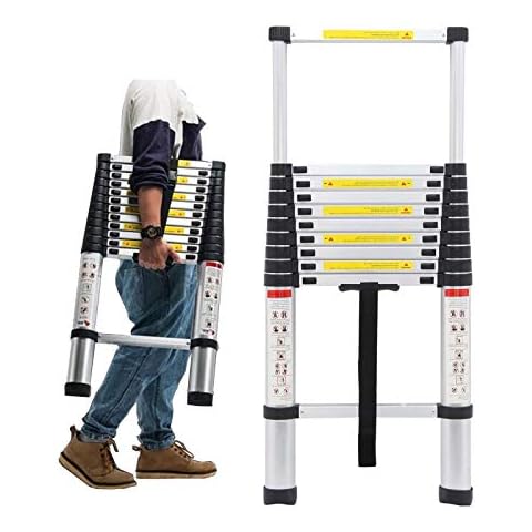 ZhanGe 3.2m (10.5FT) Multi-Purpose Portable Ladders for Outdoor Indoor Aluminium Telescopic Extension Extendable Builders Steps Ladder Cover