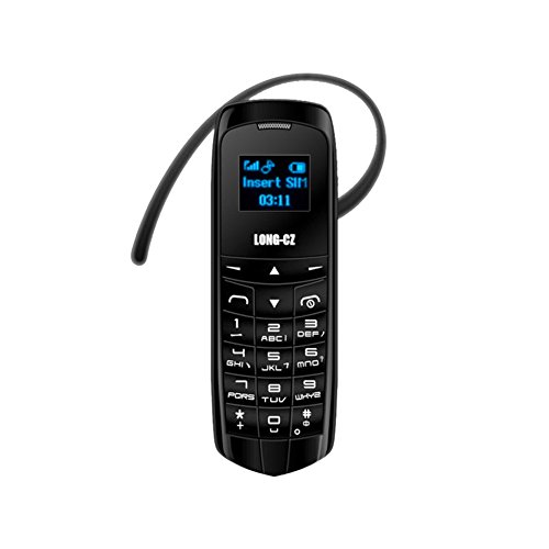 Long-CZ J8 Bluetooth Dialer Mini Mobile Phone 0.66 Inch with Hands Free Support FM Radio Micro SIM Card GSM Network (Black)