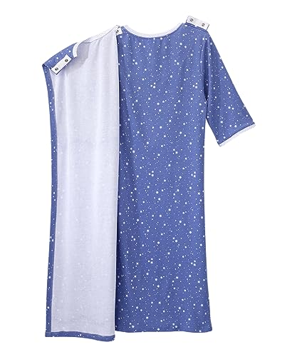 Silverts Open-Back Hospital Gowns for Women – Comfortable, Easy Dressing for Seniors & Patients - Lace Trim 2/3 Sleeve - Image 3