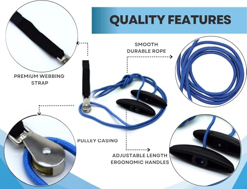 LiftAid Metal Shoulder Pulley for Physical Therapy with Exercise Guide - Improves Shoulder Strength & Range of Motion - Reduces Pain, Helps in Muscle Recovery - Physical Therapy Equipment (Blue-Metal)