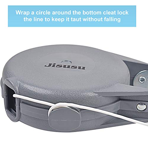 Jisusu 40 Ft Long Retractable Clothesline, Portable Heavy Duty Outdoor Washing Line With Wall Mount, #TOP2