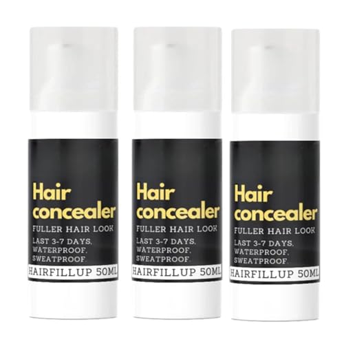 Correttore per capelli Hairfillup, polvere anti-sudore per l'attaccatura dei capelli, spray coprente per radici a lunga tenuta, correttore per capelli neri, per uomo e donna (3PC)