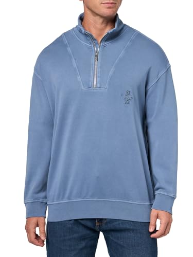 Armani Exchange Men's Ax Stacked Logo Cotton Interlock Quarter-Zip Sweatshirt