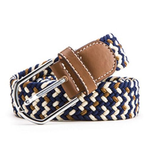 Men Women Elastic Braided Woven Belt Buckle Stretch Waist Belt for Jeans Pants Enduring Stretch Woven Belt