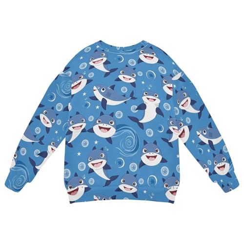 JUNZAN Cartoon Cute Sharks Stars Kids Girls Sweatshirt Hoodie Fleece Boys Sweat Shirt Party 4T2
