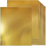 Gold Cardstock Paper, Metallic Reflective Mirrored Cardstock, 100 Sheets 8.5 x 11 inches 100lb Cover