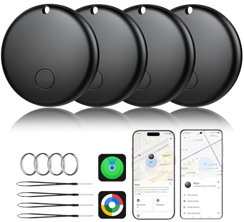 Image of 2026 Air Tracker Tag-4 Pack Item Locator for Android & iOS Bluetooth Tracker,Key Finders,Smart Tags Work with Apple Find My & Google's Find Hub