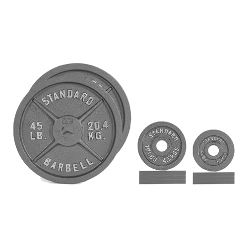CAP Barbell 150 LB Classic Olympic 2-Inch Cast Iron Weight Plate Set | Gray