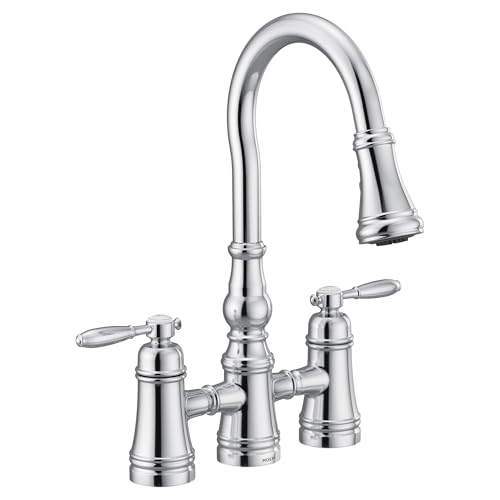 Moen S73204 Weymouth Two Handle Pulldown Bridge Kitchen