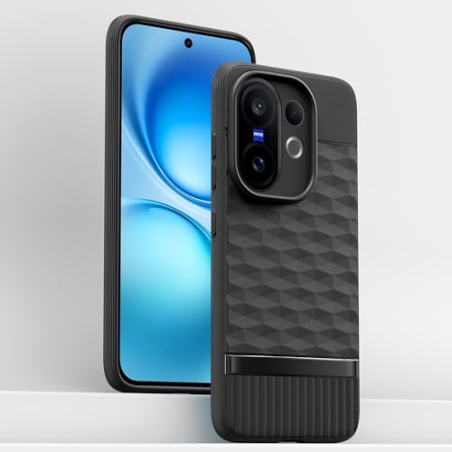 Image of Pikkme Back Cover for Vivo V60 5G / Vivo T4 Pro 5G Camera Protection 3D Hexa Cube Design Silicone Protective Bumper Case (Black)