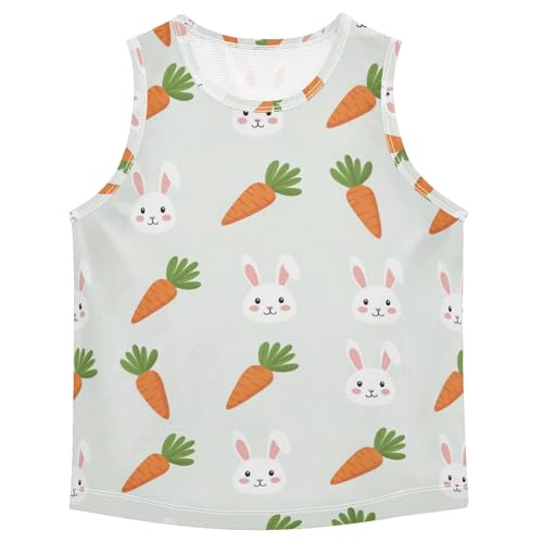 J JOYSAY Cartoon Rabbit Carrot Boys Tank Top Sleeveless Muscle Shirts Quick Dry Active Workout Sport Kids T-Shirts 3-15T