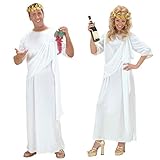 für alle Geschlechter NET TOYS Römische Toga Griechin Kostüm weiß L Unisex Griechische Göttin Kleid Antike Kostüm Römerinkostüm Römer Grieche Senator