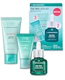 BRING GREEN TEA TREE CICA SET | Korean Skin Care Kit for Acne-Prone, Sensitive Skin | Zinc Teca Serum, Tea Tree Hydrating Moisturizer & Deep Cleansing Foam | Oil Control & Pore Care | K-Beauty Gift