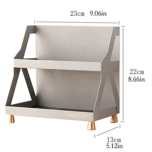 Caja para cosméticos, Estante de almacenamiento de cosméticos de hierro | Organizador de escritorio de hierro de doble capa: for almacenamiento de maquillaje y perfumes