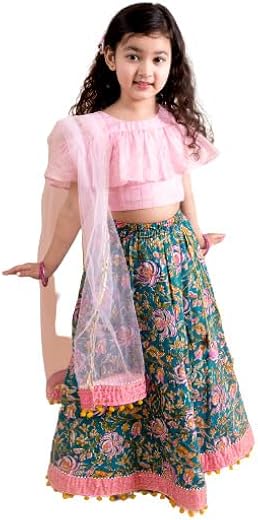 Pspeaches Girls Lehenga And Choli With Dupatta