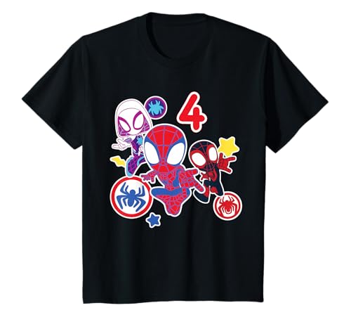 Marvel Spidey and His Amazing Friends 4 Year Old Birthday T-Shirt