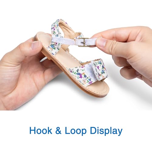Image of THEE BRON Toddler Girls Vintage Open Toe Sandals Cushioned Comfy Summer Dress Shoes