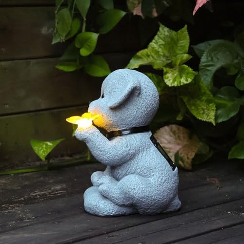 Statue de jardin de chien : décoration extérieure pour pelouse et cour - 7