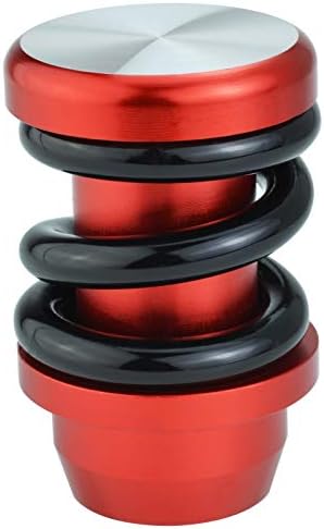 Lunsom Spring Shifter Knob, Aluminium Alloy Gear Stick Head Manual Auto Shifting Knob with 3 Adapters Metal Stick Grip Lever Shift Handle (Black Spring&Red)