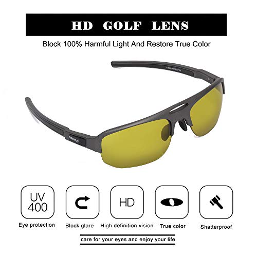 Image of maivnz Golf Sunglasses for Men Women, Golf Ball Finder Glasses, UV400 | HD color-enhancing golf lens, anti-glare, lightweight TR90 frame, adjustable nose pads, impact-resistant, gift-ready box