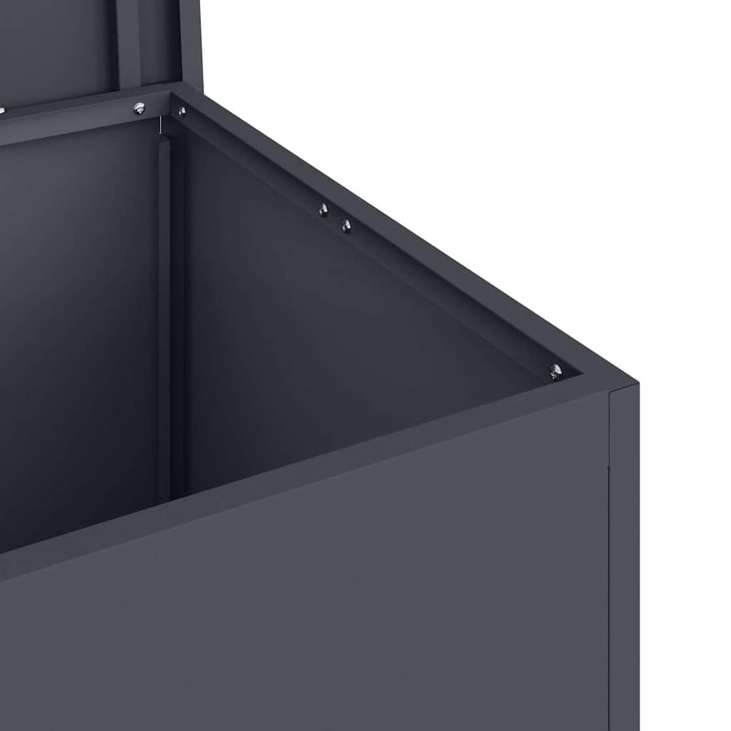 Stahl Lagerbox 80 x 50,5 x 50 cm 180 Anthrazit | Wetterfest, Gasliftdeckel, Platzsparend, Für Garten Und Terrasse