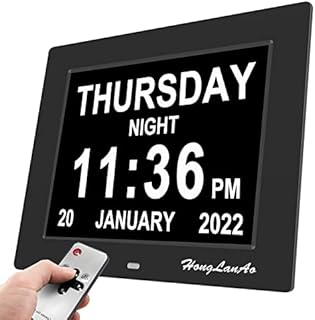 2021 Newest Version Dementia Clock Digital Clock with 8 Alarms, 8 inch Day