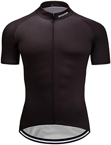 DKGEMN Men Cycling Jersey Chest 40" 41" US Large Medium M L Size Outdoor Biking Sports Short Sleeve Top Wear Quick Dry Shirts 3 Pocket Back