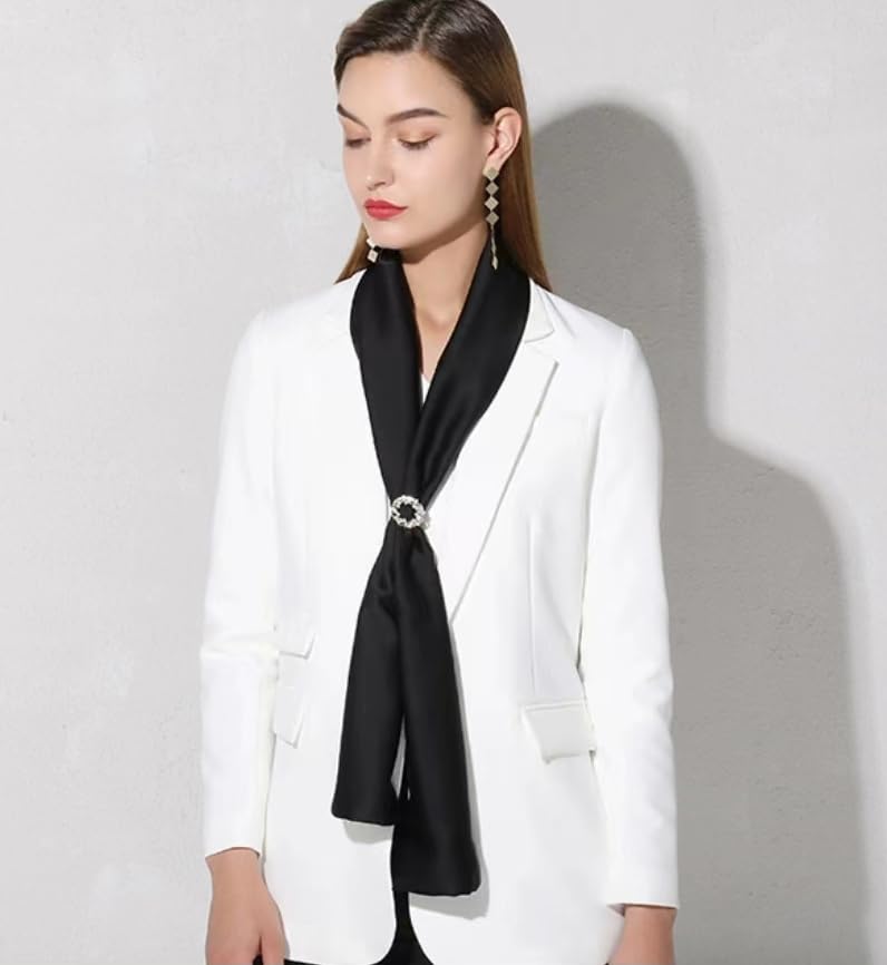 ANDANTINO 100% Silk Scarf for Women 58”*6.3” Long Shawls for Headscarf and Neck- Oblong Hair Wraps with Gift Packed2