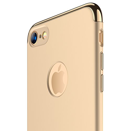 RANVOO iPhone 7 Case, Slim Fit Thin Hard Stylish Cover 3 in 1 Detachable Case, Gold, [Clip-ON Series]