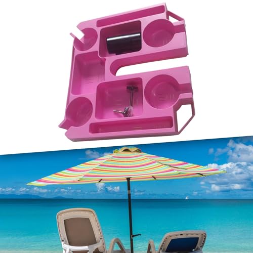 Plateau de plage rose robuste et porte-parasol extérieur durable