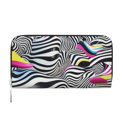 YVNKHKU Wallet Wallet Money Clip Stylish For Mens Women Handbags, Pu Leather, Multiple Compartments, Ideal For Cash And Cards Zebra Op Art