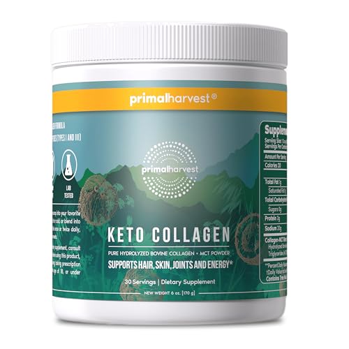 Primal Harvest Keto Collagen - Daily Powder Supplement Dairy & Gluten Free