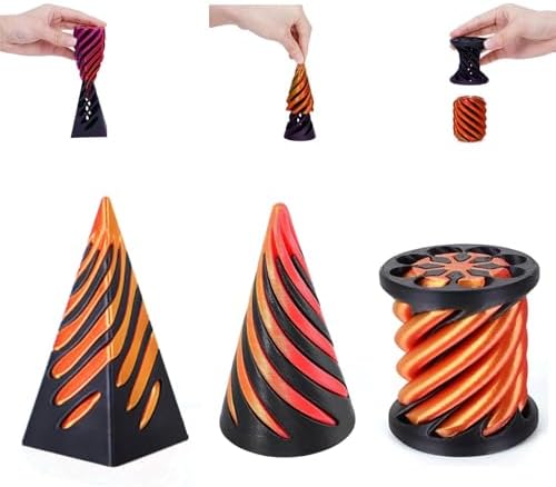 3Pcs Impossible Cone Fidget Toys for Kids - 3d Printed Spiral Con...