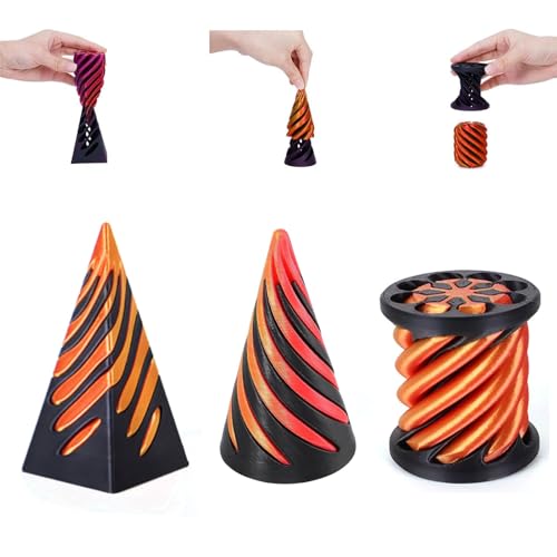 3Pcs Impossible Cone Fidget Toys for Kids - 3d Printed Spiral Con...
