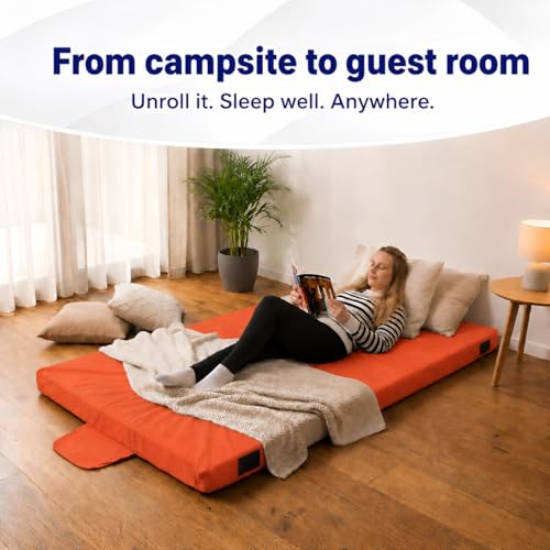 Hazli Matrix AirCell Memory Foam Camping Mattress Pad - CertiPUR-US Roll Up Mattress for Adults - Portable Foam Sleeping Mats for Camping - Camp Cot Sleeping Pad - Cot 72’’ X 26’’ X 3’’ - Red - image 7