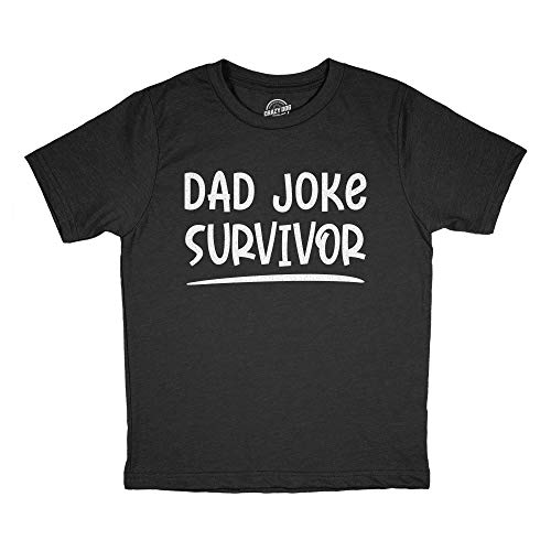 Youth Dad Joke Survivor T Shirt Funny Fathers Day Son Daughter Hilarious Graphic Novelty Tee