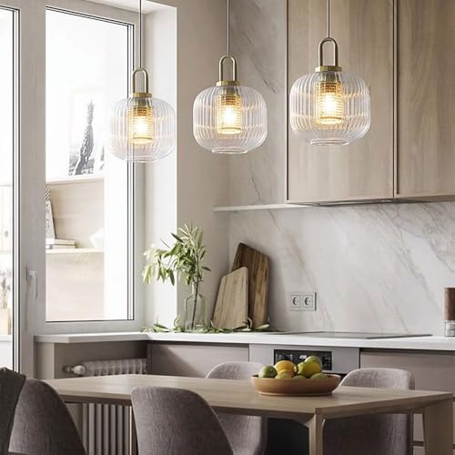 Abat-jour de lustre lanterne en verre E27 au design scandinave pour plafond - 2